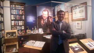Me nerding out at the Newseum at the Russert exhibit. The quote on the wall reads, "I don't believe you can make tough decisions unless you can answer tough questions."